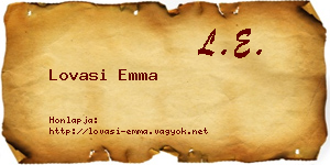 Lovasi Emma névjegykártya
